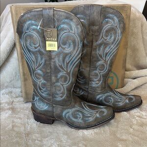 Roper Women's Western Boots‎ - Gray and Blue